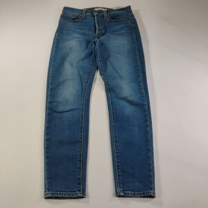 Levi's Wedgie Skinny Women's 27 Medium Wash Straight Ankle Button Fly Blue Jeans